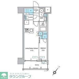 JR京浜東北・根岸線 大森駅 徒歩11分の賃貸マンション 7階1LDKの間取り