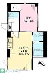 東急池上線 池上駅 徒歩14分の賃貸マンション 1階1LDKの間取り