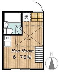 フラッグヴィレッジ 2階ワンルームの間取り