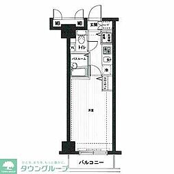 JR山手線 五反田駅 徒歩3分の賃貸マンション 3階1Kの間取り