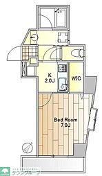 東急目黒線 西小山駅 徒歩9分の賃貸マンション 3階1Kの間取り