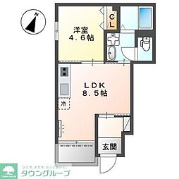 JR京浜東北・根岸線 大森駅 徒歩18分の賃貸アパート 1階1LDKの間取り