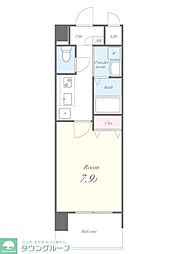 京急空港線 穴守稲荷駅 徒歩3分の賃貸マンション 11階1Kの間取り