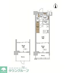 RJRプレシア蒲田 1LDKの間取図画像