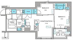 ブラウ大森 6階2LDKの間取り
