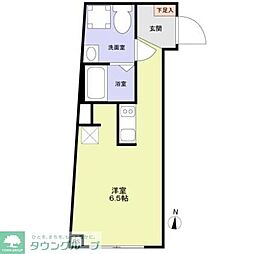 都営浅草線 馬込駅 徒歩3分の賃貸マンション 2階1Kの間取り