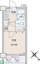 エコロジー都立大学レジデンス 1Kの間取図画像