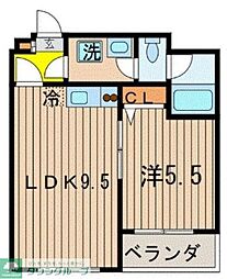 プラザ南大井 1LDKの間取図画像