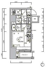 RELUXIA品川西大井 ワンルームの間取図画像