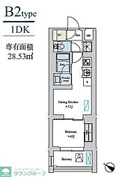 Brillia ist 洗足池の杜 1DKの間取図画像