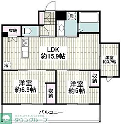 プラティーヌ碑文谷 3LDKの間取図画像