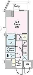 リビオメゾン戸越銀座 1Kの間取図画像