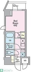 リビオメゾン戸越銀座 1Kの間取図画像