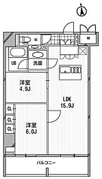 アーデン芝公園 2LDKの間取図画像