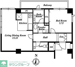 ガーデン御殿山 1LDKの間取図画像