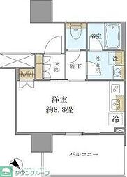 ブリリアタワー浜離宮 ワンルームの間取図画像