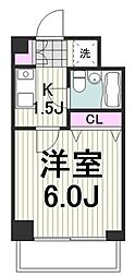 ベルステージ1 1Kの間取図画像