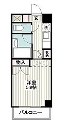エアフォルク鷺沼 1Kの間取図画像