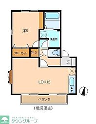 グレースハイツ 1LDKの間取図画像