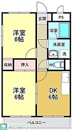 ファミール柿の木台 2DKの間取図画像