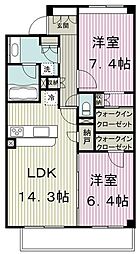 S-FORT横浜青葉台 2LDKの間取図画像