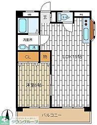 梅が丘森ビル 1LDKの間取図画像