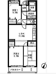 ライネスハイム2 3LDKの間取図画像
