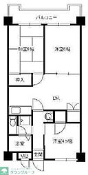 横溝第2マンション 3DKの間取図画像