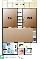 石原第2ビル 2LDKの間取図画像