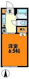 クレール日吉 1Kの間取図画像