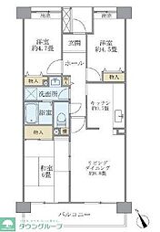 コーポレート鷺沼 3LDKの間取図画像