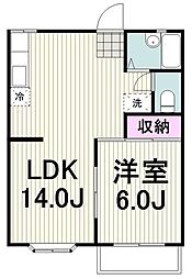 コンドレア勝田C 2LDKの間取図画像