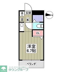 Ucourt鴨居 ワンルームの間取図画像