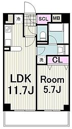 サニーリヴ北新横浜 1LDKの間取図画像