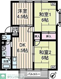 レジデンスKA号棟 3DKの間取図画像