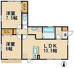 ファミリエ荏田 2LDKの間取図画像