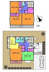 東急田園都市線 藤が丘駅 徒歩14分の賃貸一戸建て 4LDKの間取り