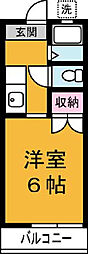 沼尻ハイツA 1Kの間取図画像