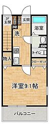モンシャンブル 1Kの間取図画像