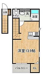 モンシャンブル 1Kの間取図画像