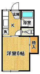 ノーブル 1Kの間取図画像