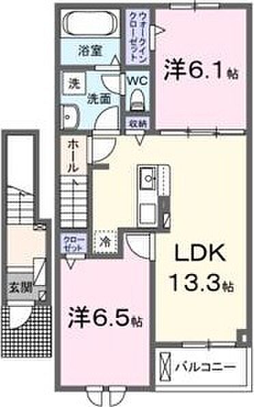 クレイドル　3 202｜茨城県つくば市若栗(賃貸アパート2LDK・2階・59.58㎡)の写真 その2