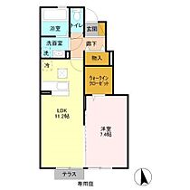 デュオセレッソＢ 102 ｜ 茨城県つくば市学園の森2丁目29-4（賃貸アパート1LDK・1階・47.54㎡） その2