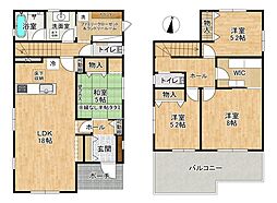 下河原崎貸家 1階4LDKの間取り