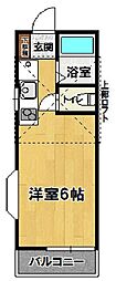エミーヒルズ2 ワンルームの間取図画像