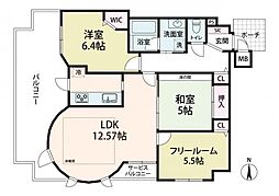 プロパレス梅田東サンクチュエール 2SLDKの間取図画像