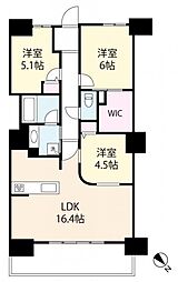 シティタワー大阪福島 3LDKの間取図画像