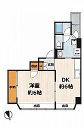 湊川パークハイツ 1DKの間取図画像