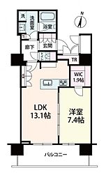 ローレルタワー梅田 1LDKの間取図画像