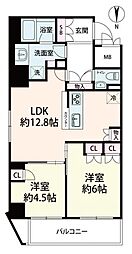 サンマイン北浜 2LDKの間取図画像